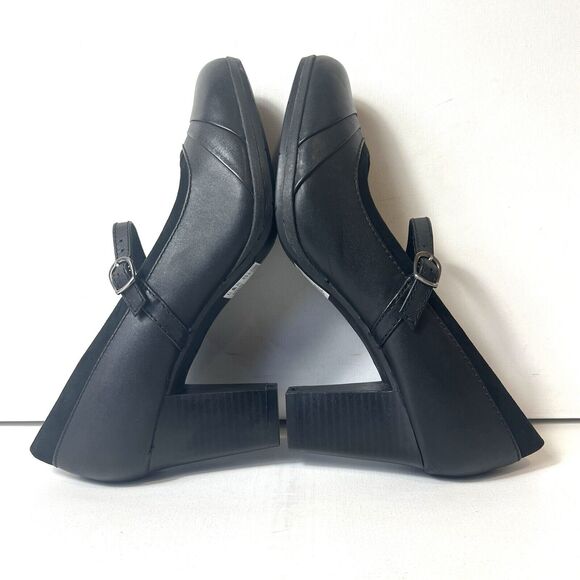 Clarks Womens 9.5W Classic Mary Jane Pump Black Leather Heel Comfort Casual Shoe - Picture 5 of 11
